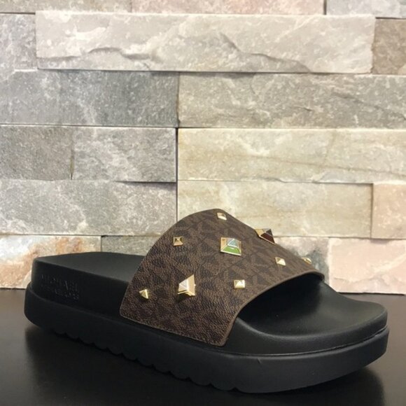 MICHAEL MICHAEL KORS Tyra Studded Logo Slide - Picture 6 of 6